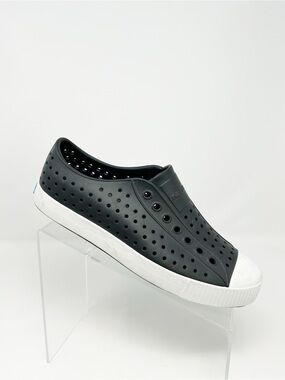 Native Shoes Jefferson Slip-On Sneakers Unisex Black/White Perforated Size 9